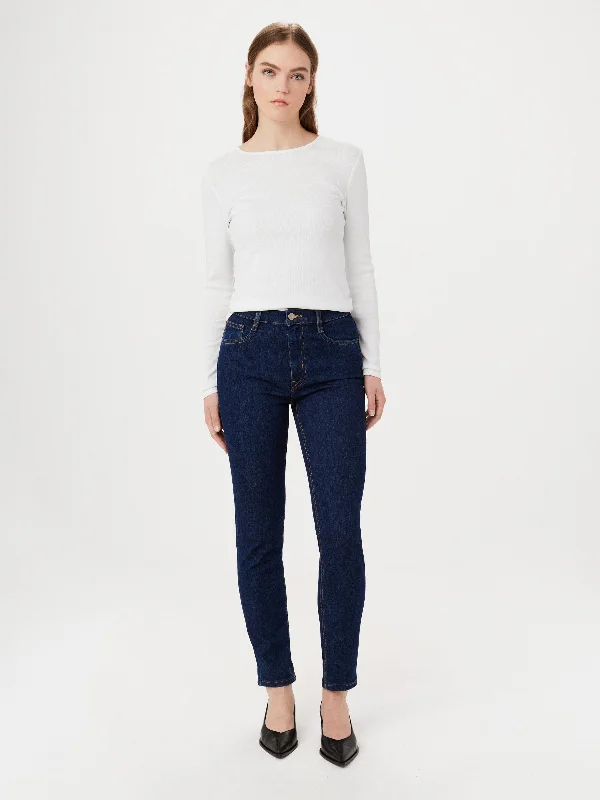 The Kim Slim Jean in Dark Wash Comfortable Flare Leg Jeans