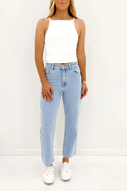 A Venice Straight Jean Kendall Elegant Raw Hem Jeans