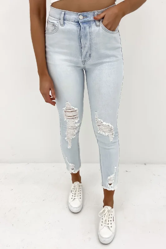 Becky Jean 92 Wash Casual Bootcut Ripped Jeans