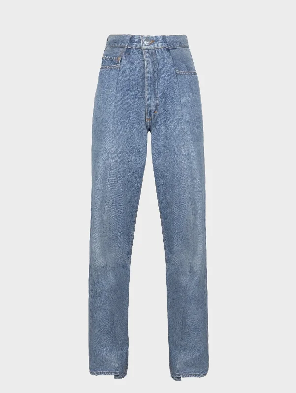 Boyfriend Jean Light Blue Casual High-Waisted Bootcut Jeans