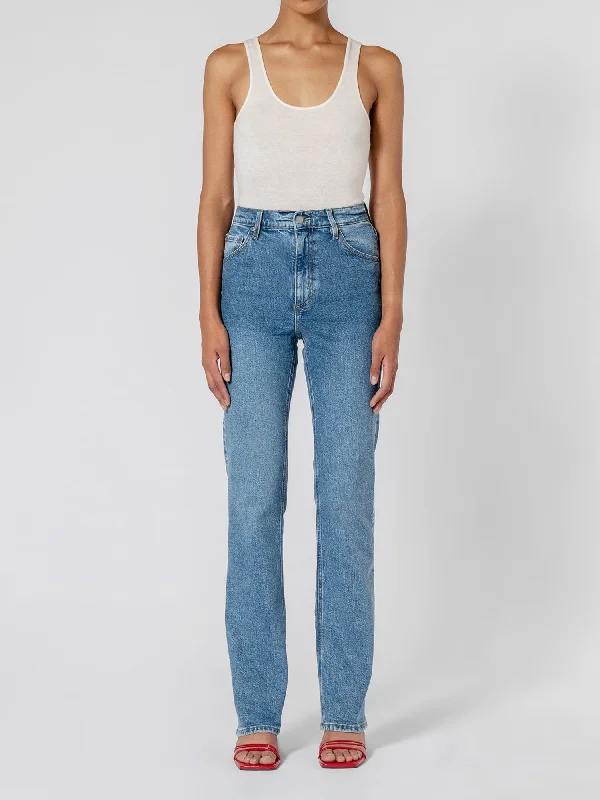 Loretta Jean Author Trendy Button-Up High-Waist Jeans