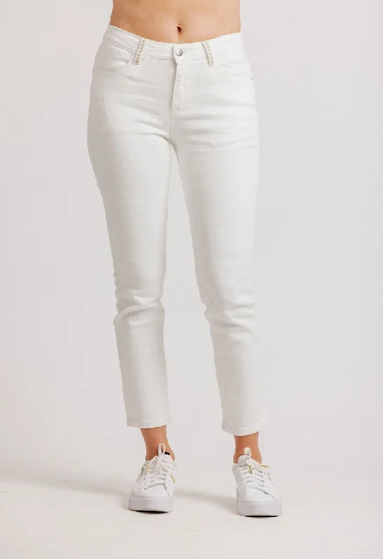 Mi Moso Pip Jean - White Wash Trendy Colored Denim Jeans