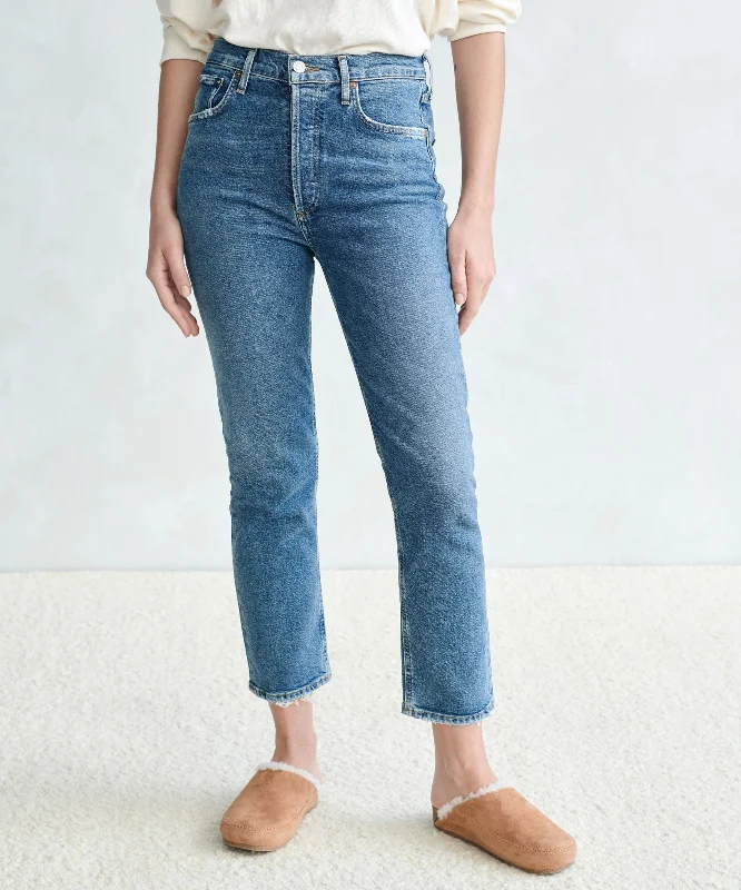 Riley Crop Jean Elegant Dark-Wash Bootcut Jeans