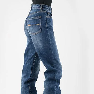 Stetson Women's No. 915 High Rise Straight Jean Trendy Layered Pocket Jeans