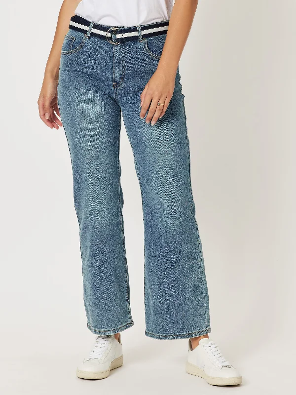 Vicki High Rise Bootcut Jean - Denim Trendy Wide-Leg High-Waist Denim