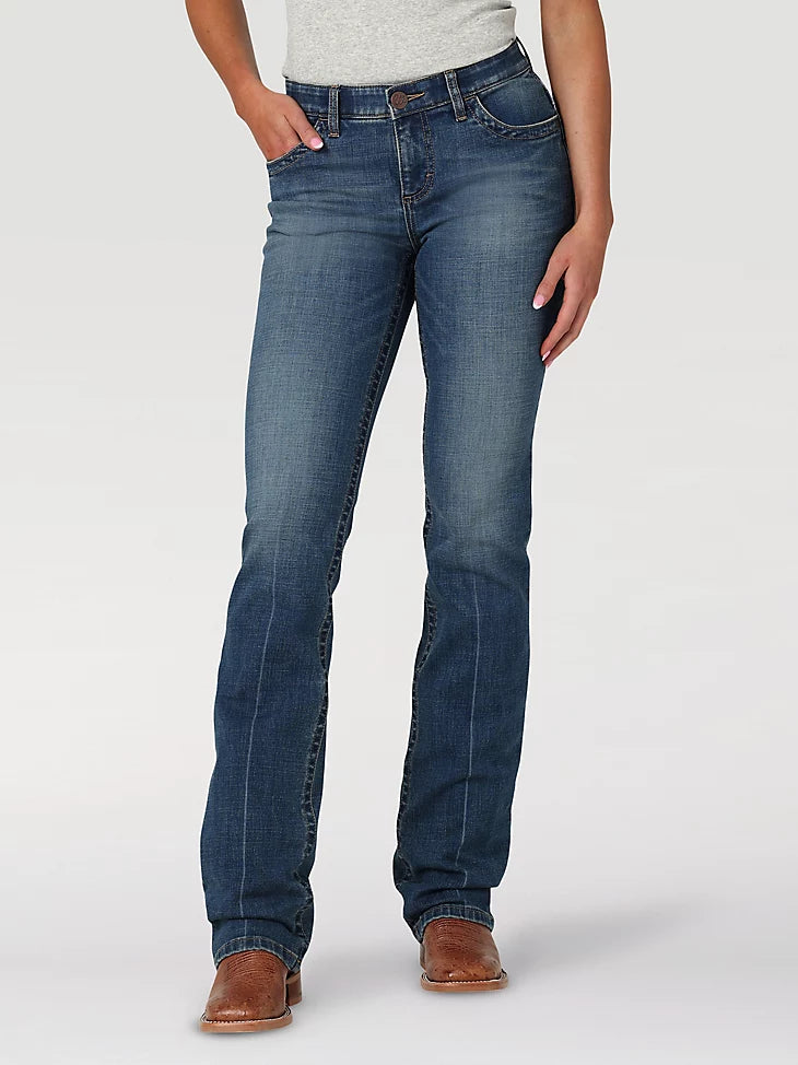 Wrangler Willow Mid-Rise Jean Trendy Wide-Legged High-Waist Jeans