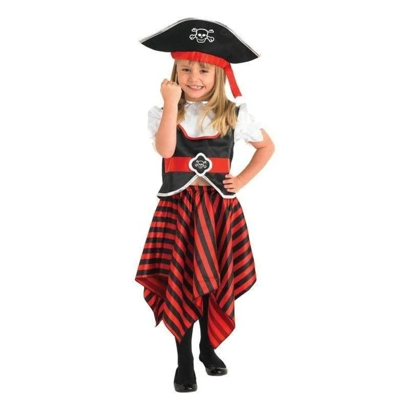 Girls Pirate Costume Skirt Top Hat summer skirt style