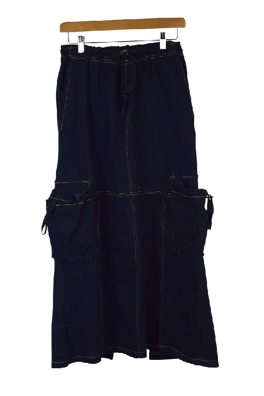 Reworked Denim Cargo Skirt lace skirt delicate