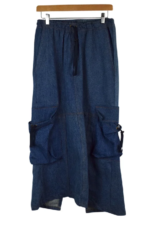 Reworked Denim Cargo Skirt mini skirt trendy