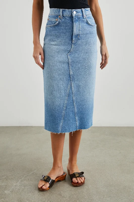 HIGHLAND SKIRT - BAJA BLUE silk skirt lustrous