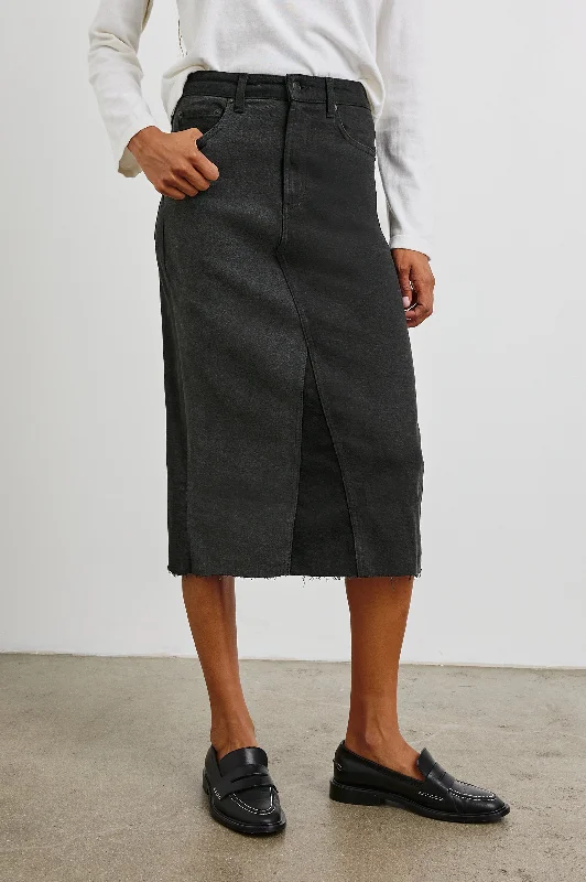 HIGHLAND SKIRT - BLACK PATCHWORK silk skirt luxurious