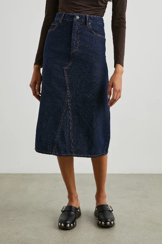 HIGHLAND SKIRT - MIDNIGHT BLUES denim skirt fashionable