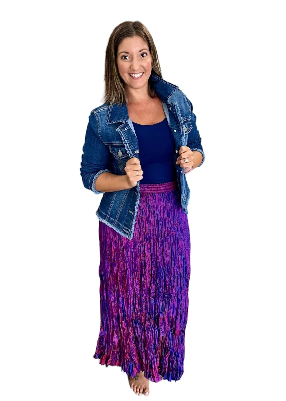 Iridescent Purple Silk Skirt corduroy skirt cozy