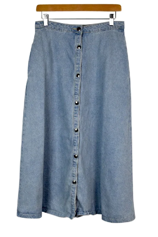 Denim Maxi Skirt silk skirt smooth