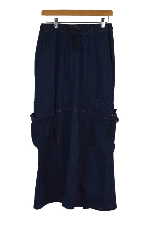 Reworked Denim Skirt chiffon skirt airy