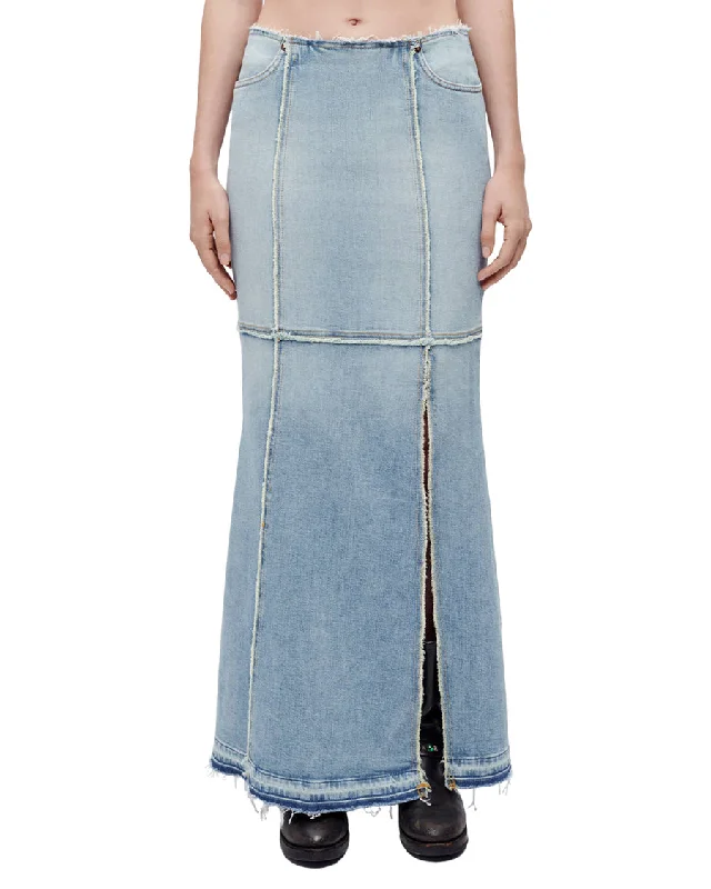 Column Denim Maxi Skirt in Mojave corduroy skirt durable