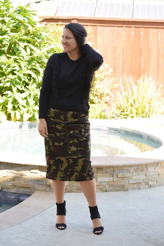 Willow Camo Skirt silk skirt elegant