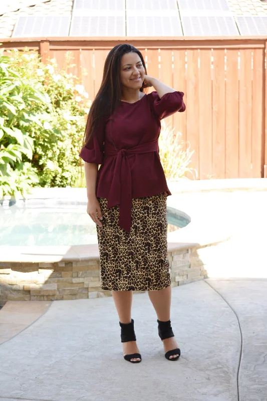 Willow Leopard Twill Skirt denim skirt trendy