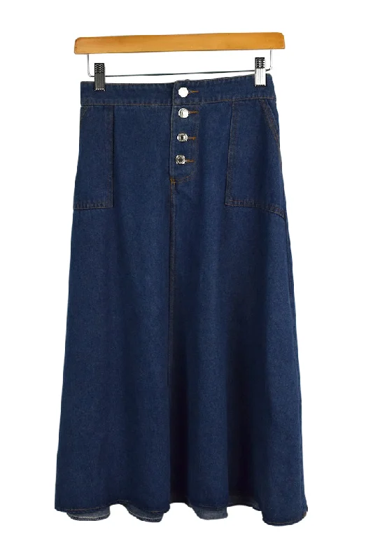 Reworked Denim Skirt velvet skirt rich