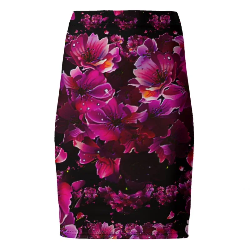 TRP Floral Print 02 Designer Pencil Mini Skirt denim skirt casual